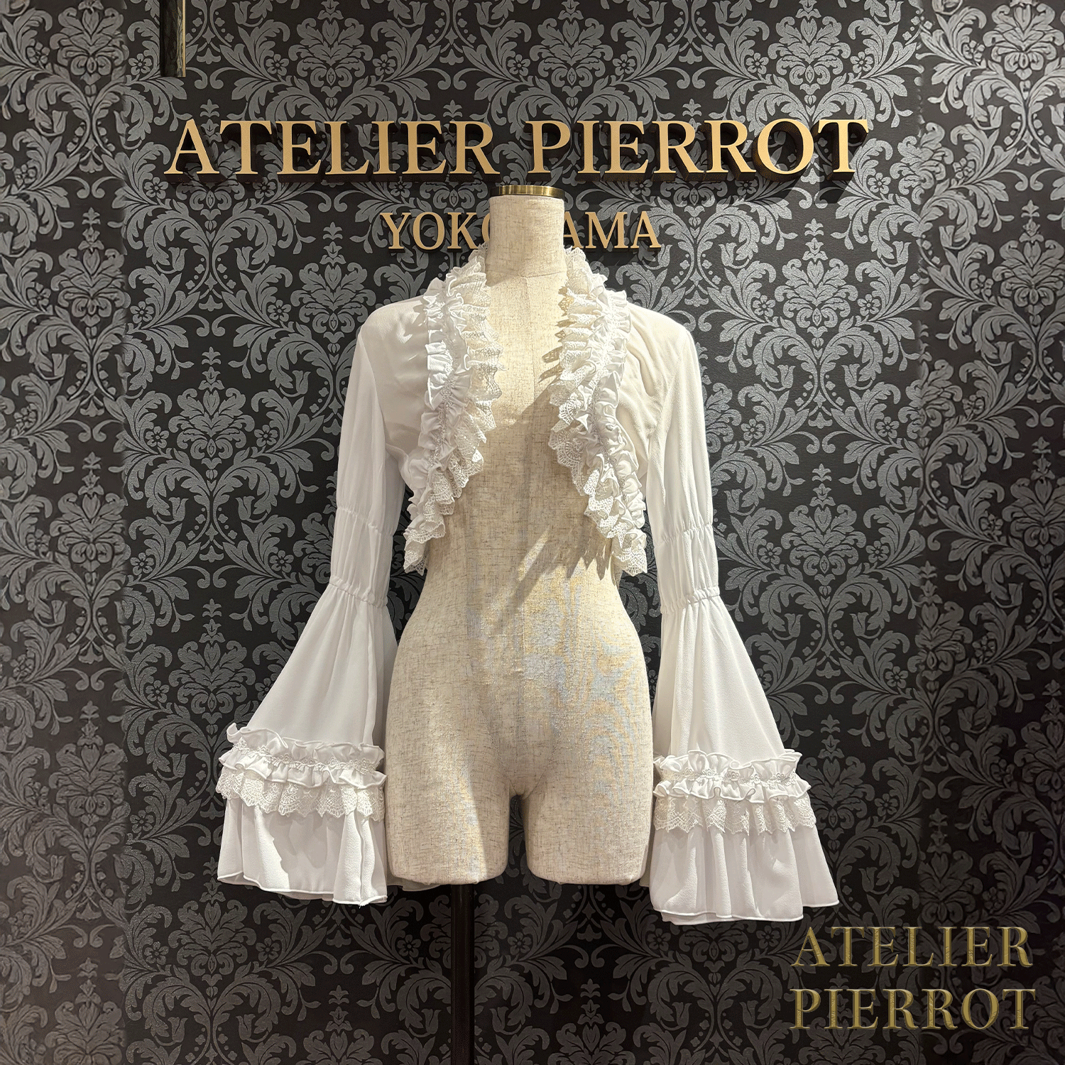 【ATELIER PIERROTPrincess Sleeve Bolero白/酒/海蓝色/黑