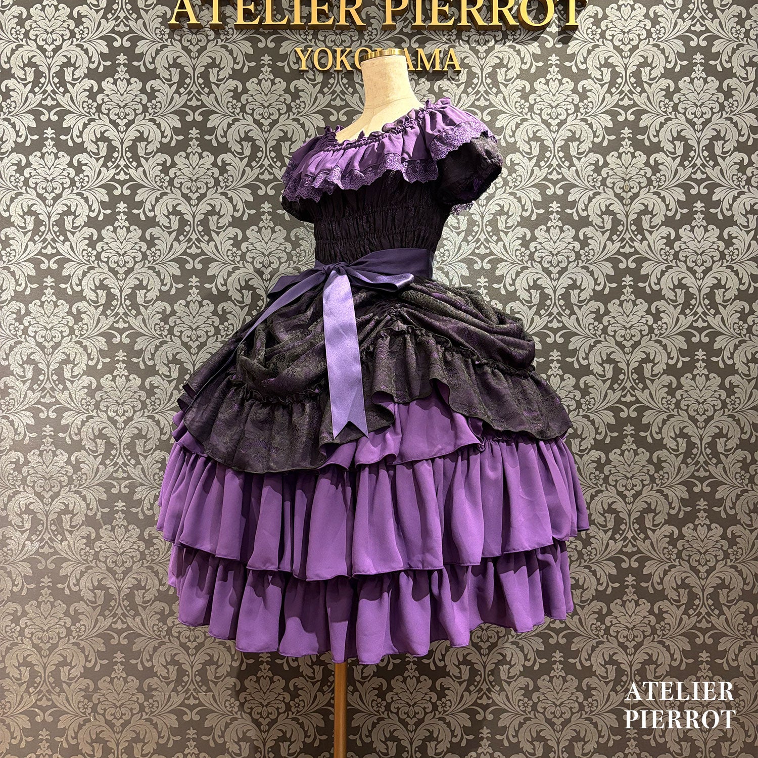 【ATELIER PIERROT】 Ruined Castle Dress 新色ホワイト/ボルドー/新色パープル/ネイビー/ホワイト×ブラック/ブラック