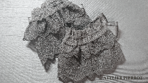 【ATELIER PIERROT】アトリエピエロ 薔薇リボンレースお袖とめ 黒