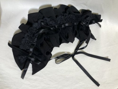 【MARBLE】マーブル ボリュームフリル&レースヘッドドレス:黒