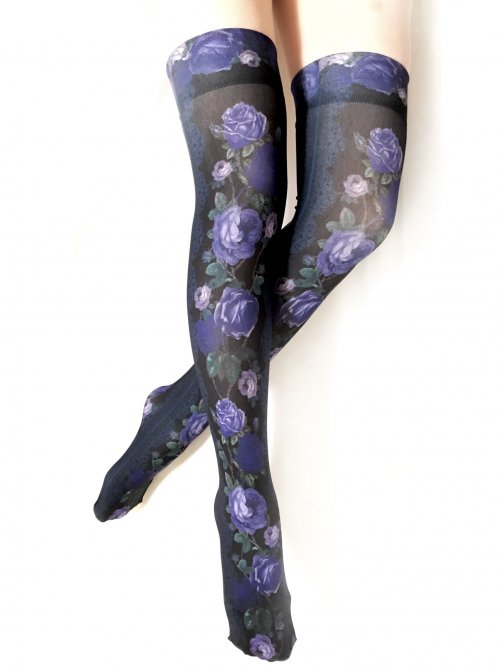 【Morun×Muuna Stoik】モランムーナストイック 「Rose thorn」オーバーニー (黒×青)