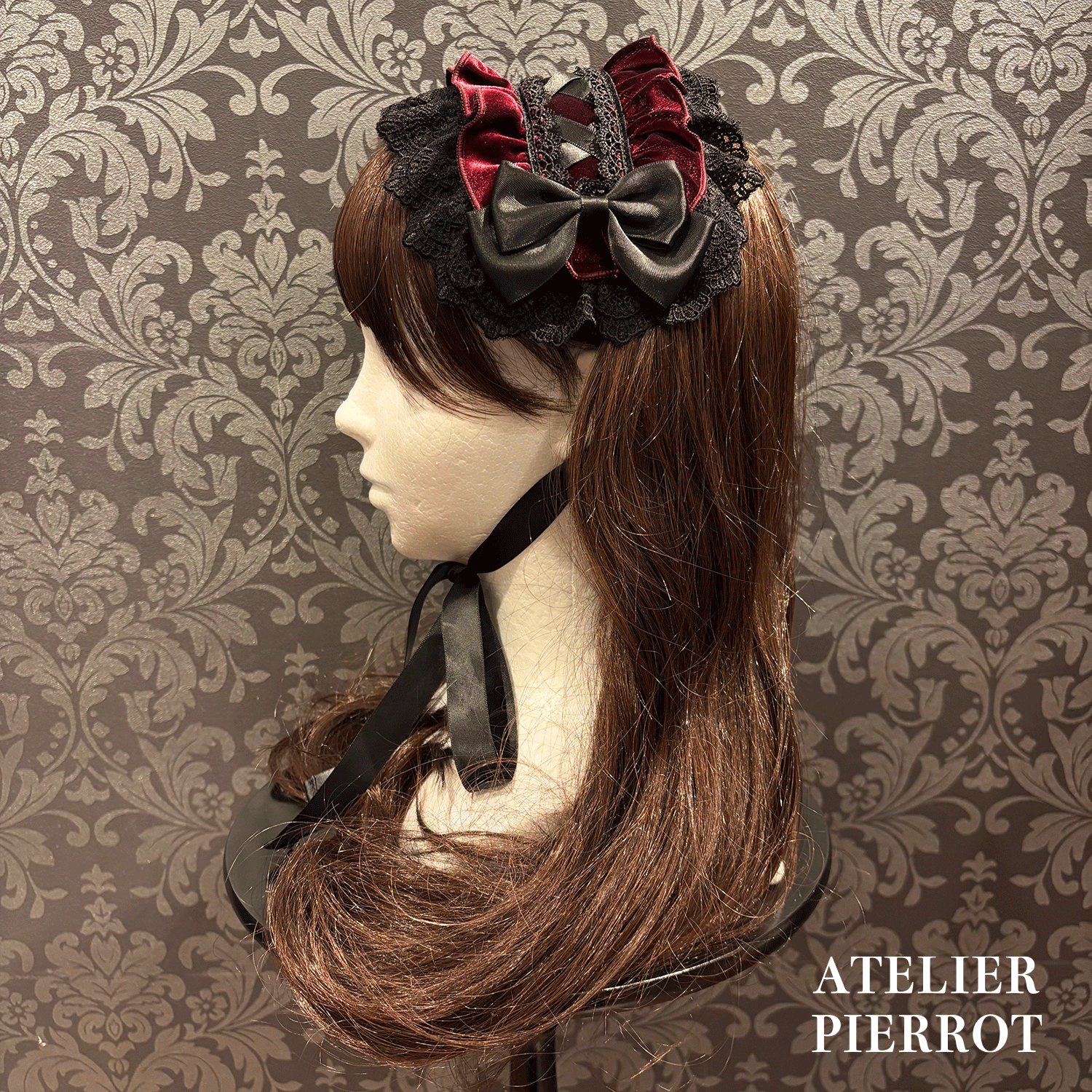 【ATELIER PIERROT】 Adenophora Kopfschmuck Bordeaux/Marine/Schwarz ★Geplant, Mitte September bis zum Ende veröffentlicht zu werden★