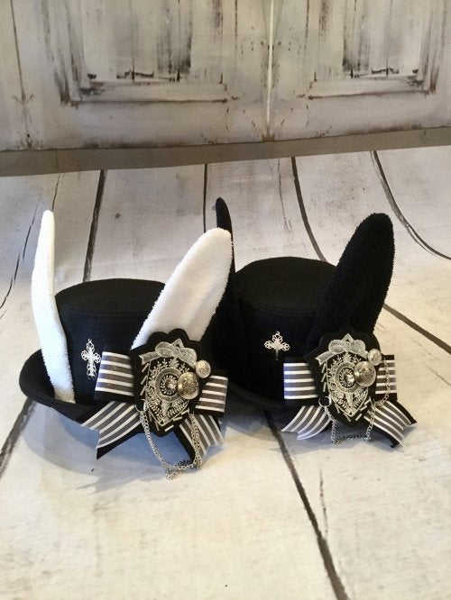 【uf】ウフ うさ耳ミニハット(白耳)★受注商品★