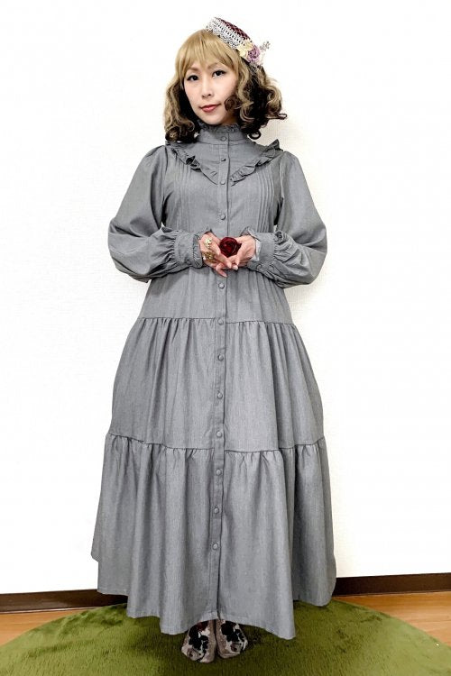 【Morun×Muuna Stoik】モランムーナストイック ティアードワンピース Gray