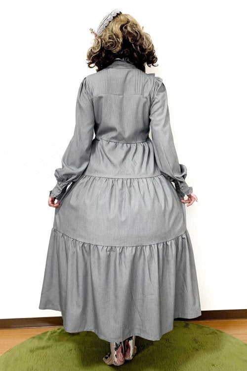 【Morun×Muuna Stoik】モランムーナストイック ティアードワンピース Gray