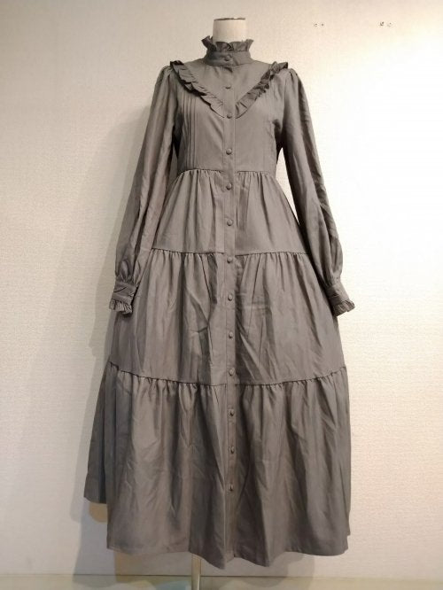 【Morun×Muuna Stoik】モランムーナストイック ティアードワンピース Gray