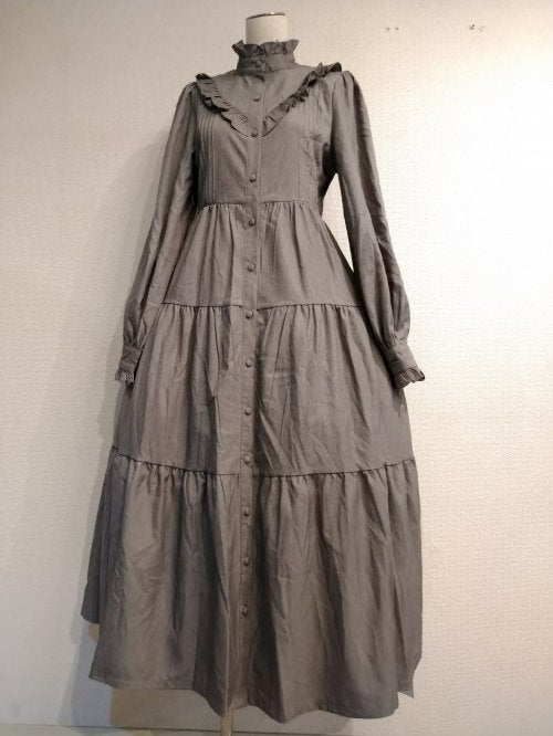 【Morun×Muuna Stoik】モランムーナストイック ティアードワンピース Gray