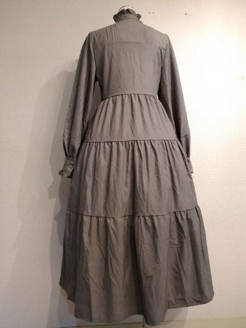 【Morun×Muuna Stoik】モランムーナストイック ティアードワンピース Gray