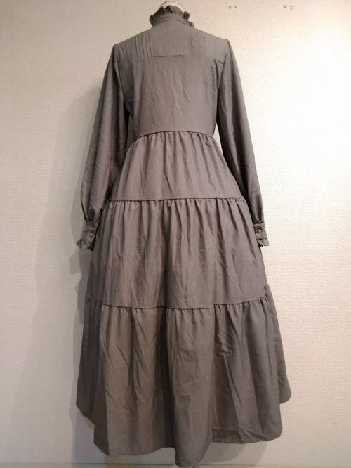 【Morun×Muuna Stoik】モランムーナストイック ティアードワンピース Gray