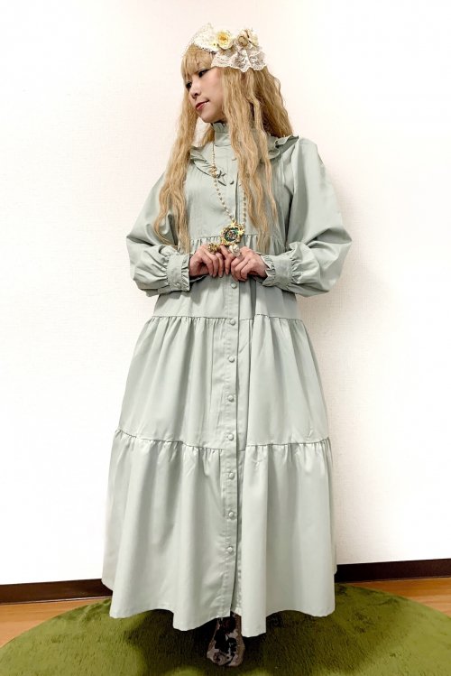 【Morun×Muuna Stoik】モランムーナストイック ティアードワンピース Green
