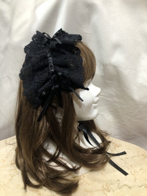 【MARBLE】マーブル レースティアードヘッドドレス:黒×黒