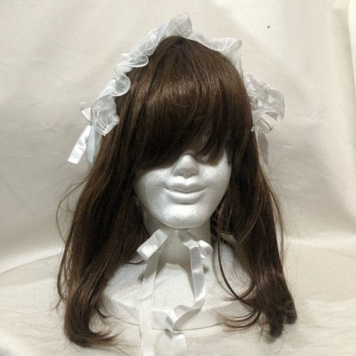 【MARBLE】マーブル 総レースヘッドドレス:白レース×白リボン