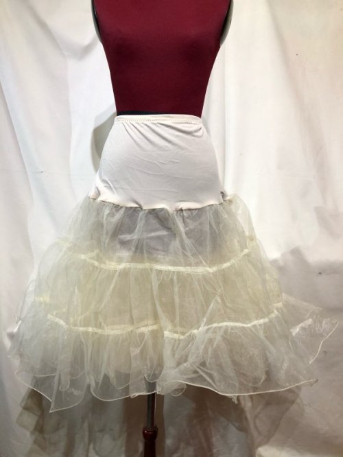 【MARBLE】マーブル オーガンジー2枚重ねティアードパニエ:オフ白【Lサイズ】