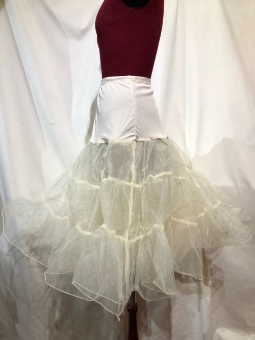 【MARBLE】マーブル オーガンジー2枚重ねティアードパニエ:オフ白【Lサイズ】