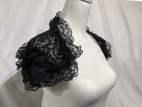 【MARBLE】マーブル 総レースパフスリーブボレロ:黒レース柄