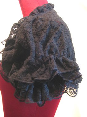 【MARBLE】マーブル 総レースパフスリーブボレロ:黒レース柄