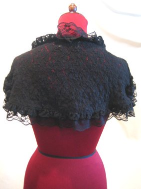 【MARBLE】マーブル 総レースパフスリーブボレロ:黒レース柄