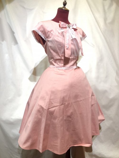 【MARBLE】マーブル 【Lサイズ】アンティークカメオ付きレース飾りロングワンピース:ピンク