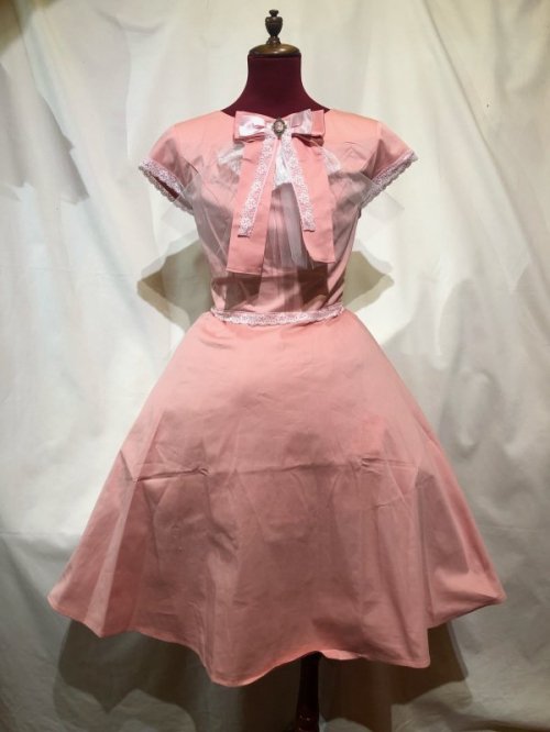 【MARBLE】マーブル 【Lサイズ】アンティークカメオ付きレース飾りロングワンピース:ピンク