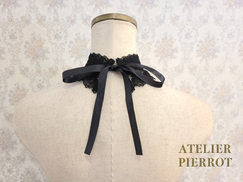 【ATELIER PIERROT】アトリエピエロ 十字架レースチョーカー Black