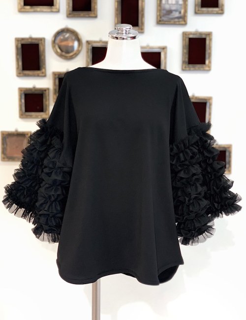 【Na+H】エヌエープラスエイチ shell袖フリルカットソー