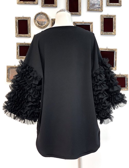 【Na+H】エヌエープラスエイチ shell袖フリルカットソー