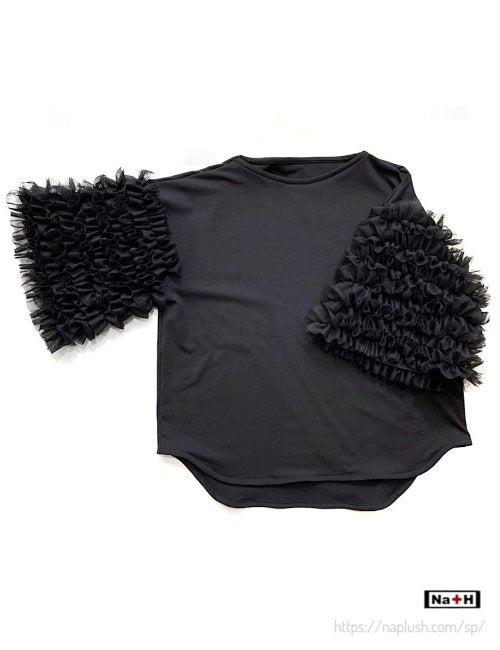 【Na+H】エヌエープラスエイチ shell袖フリルカットソー