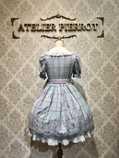 【Violet Fane】ヴァイオレットフェーン HAPPY TARTANS ワンピース(サックス)