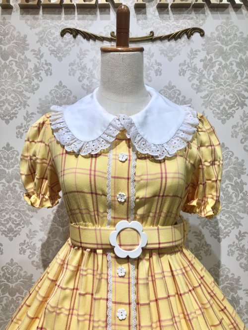 【Violet Fane】ヴァイオレットフェーン HAPPY TARTANS ワンピース(イエロー) Sサイズ/M-Lサイズ