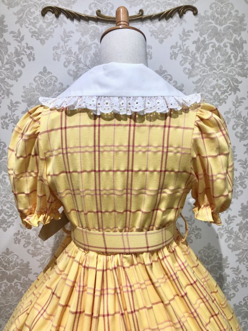 【Violet Fane】ヴァイオレットフェーン HAPPY TARTANS ワンピース(イエロー) Sサイズ/M-Lサイズ
