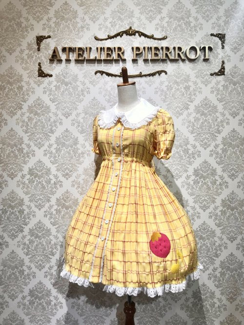 【Violet Fane】ヴァイオレットフェーン HAPPY TARTANS ワンピース(イエロー) Sサイズ/M-Lサイズ