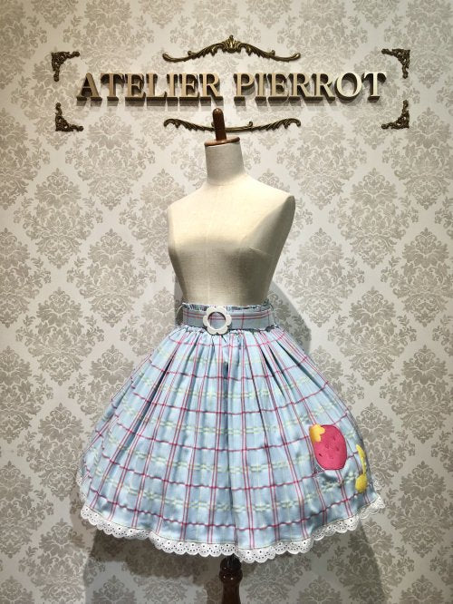 【Violet Fane】ヴァイオレットフェーン HAPPY TARTANS スカート (サックス)