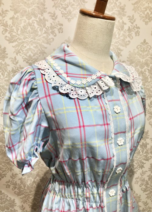 【Violet Fane】ヴァイオレットフェーン HAPPY TARTANSブラウス サックス