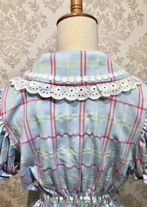 【Violet Fane】ヴァイオレットフェーン HAPPY TARTANSブラウス サックス