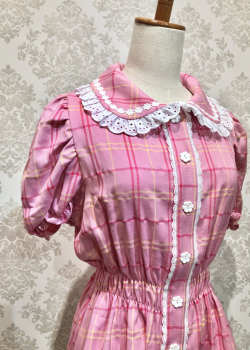 【Violet Fane】ヴァイオレットフェーン HAPPY TARTANSブラウス ピンク★サマーセール対象!!8月24日まで★
