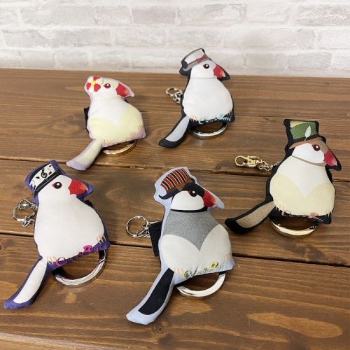 【Coco&Ami】ココトアミ 3WAYバッグチャーム/文鳥(シルバー文鳥)
