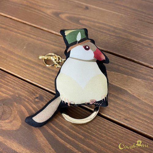 【Coco&Ami】ココトアミ 3WAYバッグチャーム/文鳥(シナモン文鳥)