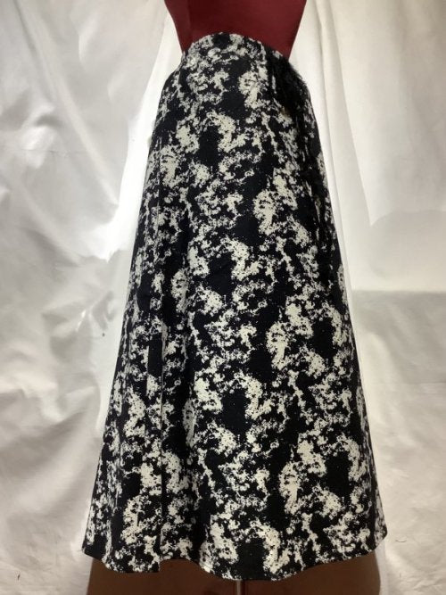 【MARBLE】マーブル ゴシック柄フリンジリボン付きロングスカート