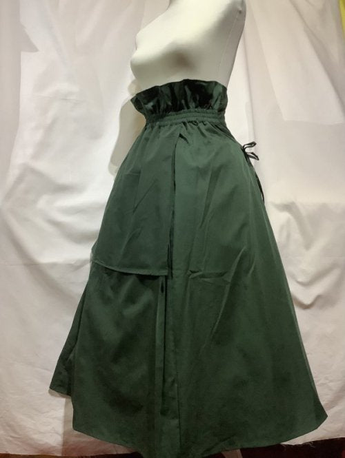 【MARBLE】マーブル 巻きスカート風アシンメトリーロングスカート