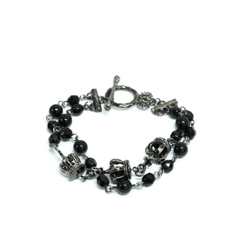 【Sheglit】シェグリット ロイヤルクラウンブレスレット ブラック