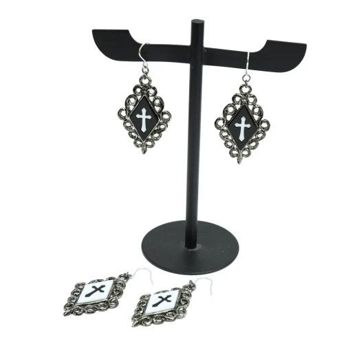 【Sheglit】シェグリット "Crusade"クロスピアス ホワイト