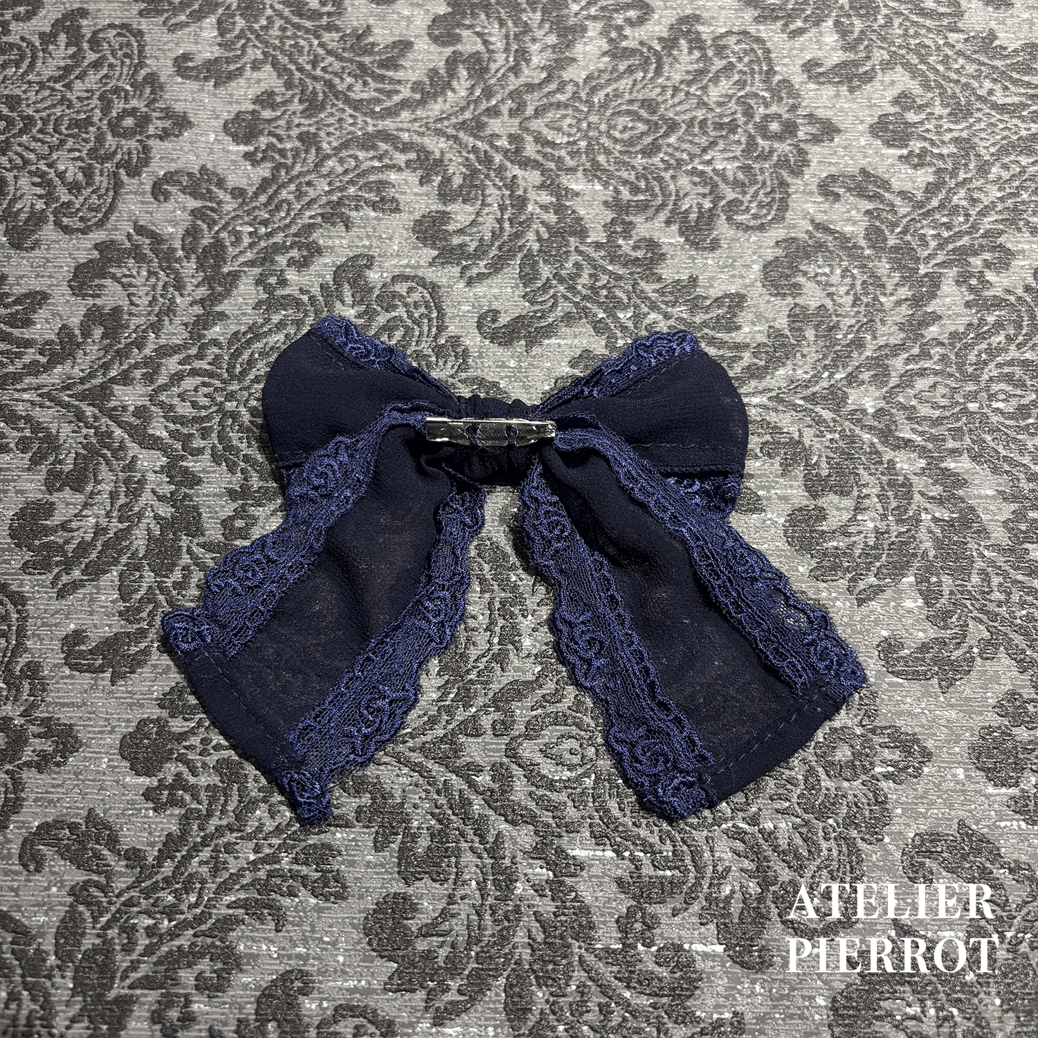 【ATELIER PIERROT】带蕾丝的宽限期螺丝白色/波尔多/紫色/绿色/海军/黑色