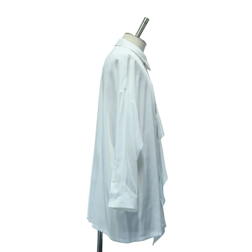 【MiDiom】ミディオム Ruffle Frill Big Shirt White