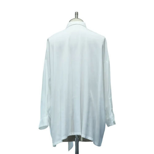 【MiDiom】ミディオム Ruffle Frill Big Shirt White