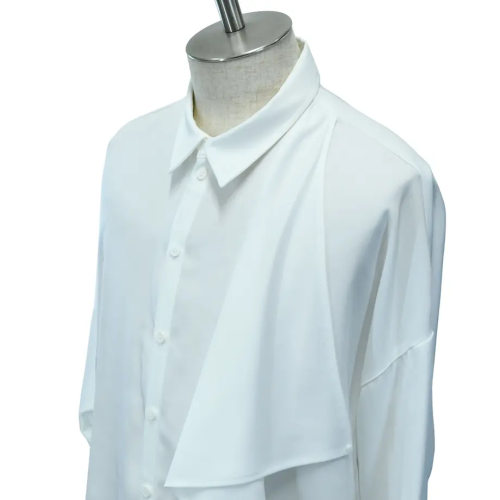 【MiDiom】ミディオム Ruffle Frill Big Shirt White