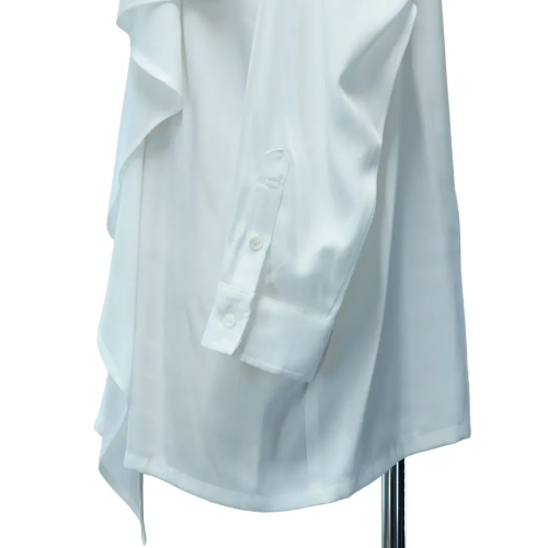 【MiDiom】ミディオム Ruffle Frill Big Shirt White