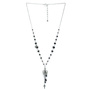 【Sheglit】シェグリット ドロップクラウンネックレス ブラック