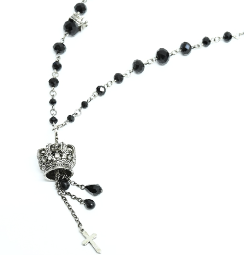 【Sheglit】シェグリット ドロップクラウンネックレス ブラック