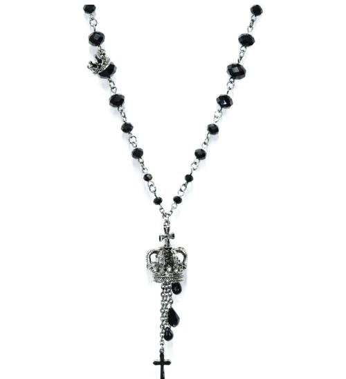 【Sheglit】シェグリット ドロップクラウンネックレス ブラック