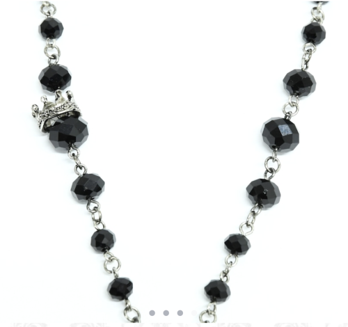 【Sheglit】シェグリット ドロップクラウンネックレス ブラック